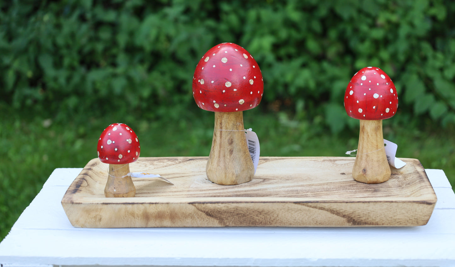 Fliegenpilz Deko aus Holz - Herbstliche Dekoration Rot-Weiß