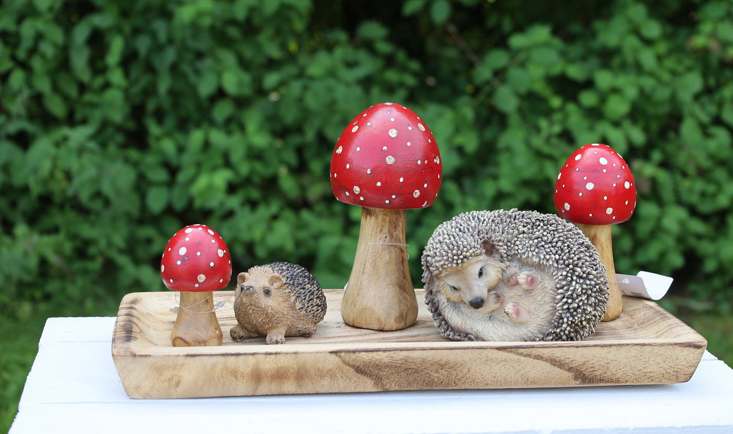 Fliegenpilz Deko aus Holz - Herbstliche Dekoration Rot-Weiß