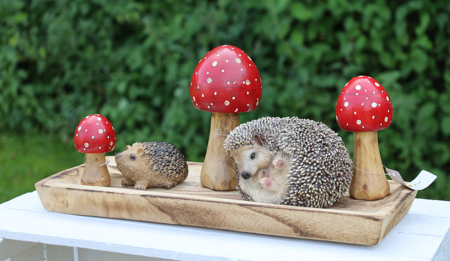 Fliegenpilz Deko aus Holz - Herbstliche Dekoration Rot-Weiß