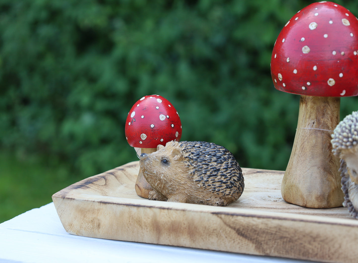 Fliegenpilz Deko aus Holz - Herbstliche Dekoration Rot-Weiß