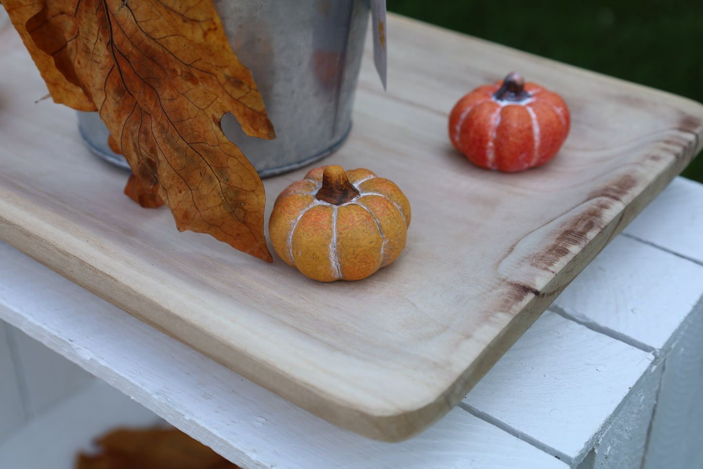 Rechteckiges Holztablett Landhausstil 40cm - Rustikale Dekorationsschale