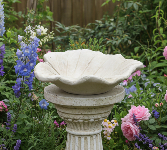 Bagno per uccelli bagno per uccelli api insetti abbeveratoio casa di campagna giardino foglia pietra fusa