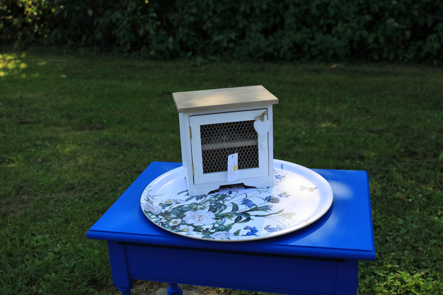 Eierschrank Weiß Holz Landhausstil – Eierhalter für 12 Eier Vintage Shabby Chic