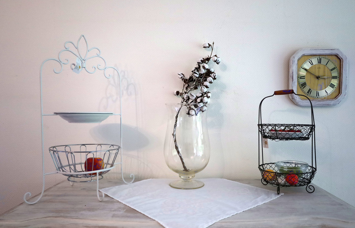 Etagere Weiß Metall Landhausstil - Tellerständer & Obstablage