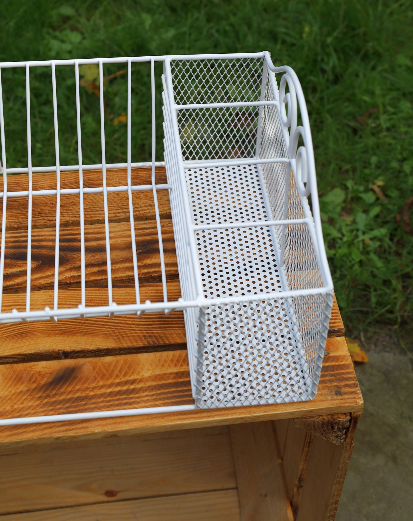 Abtropfgestell Weiß Eisen - Abtropfgitter Landhausstil 39x27x18 cm