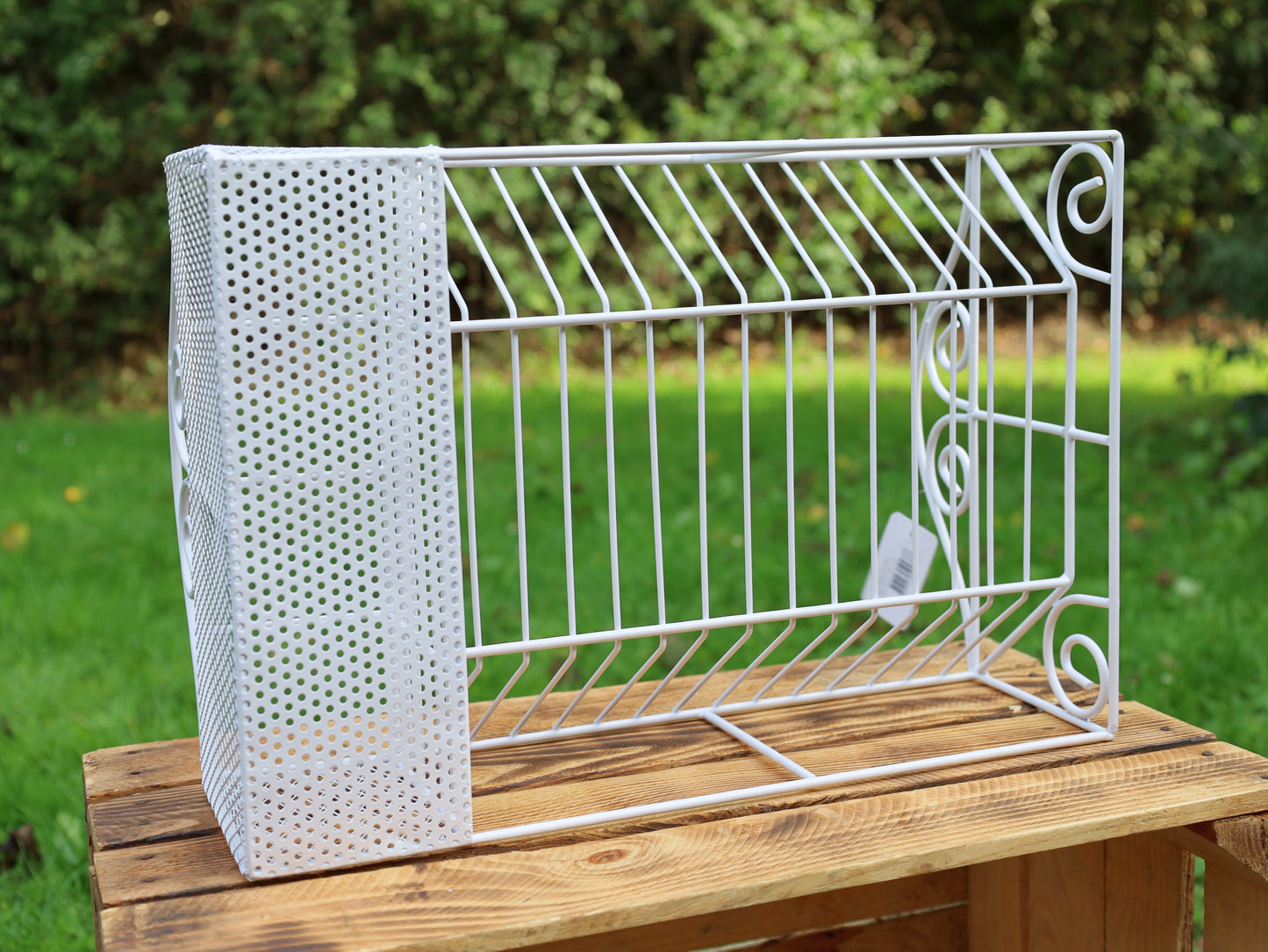 Abtropfgestell Weiß Eisen - Abtropfgitter Landhausstil 39x27x18 cm