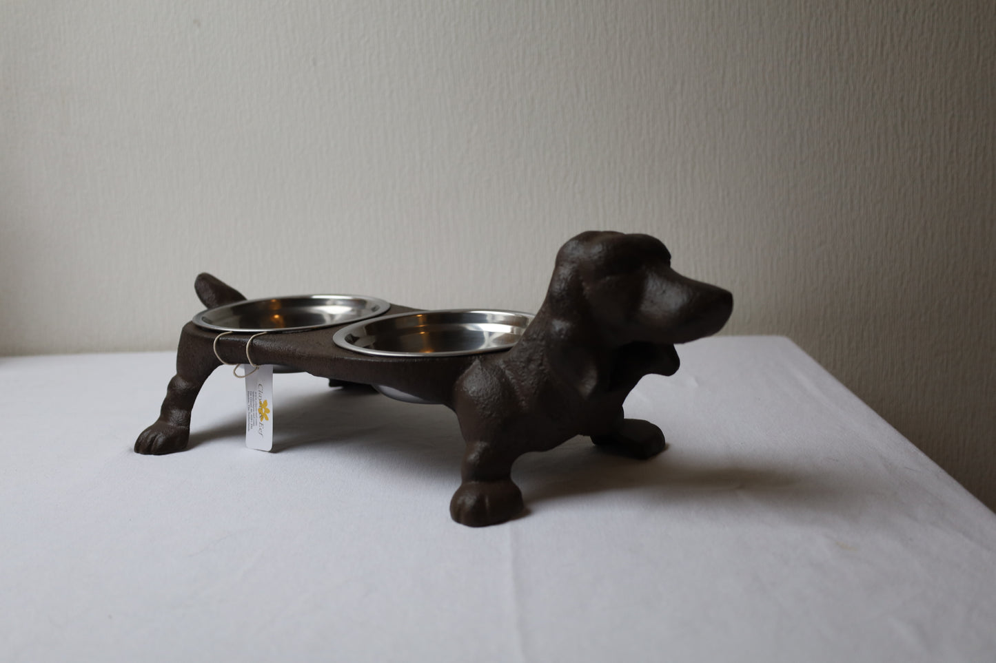 Dackel Futternapf aus Gusseisen - 2x350ml Hundenapf im Landhausstil