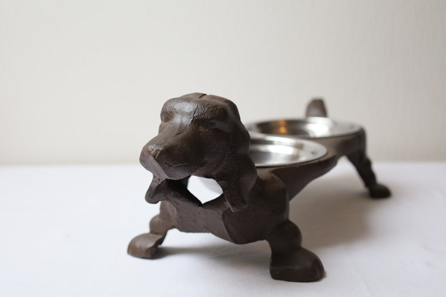 Dackel Futternapf aus Gusseisen - 2x350ml Hundenapf im Landhausstil