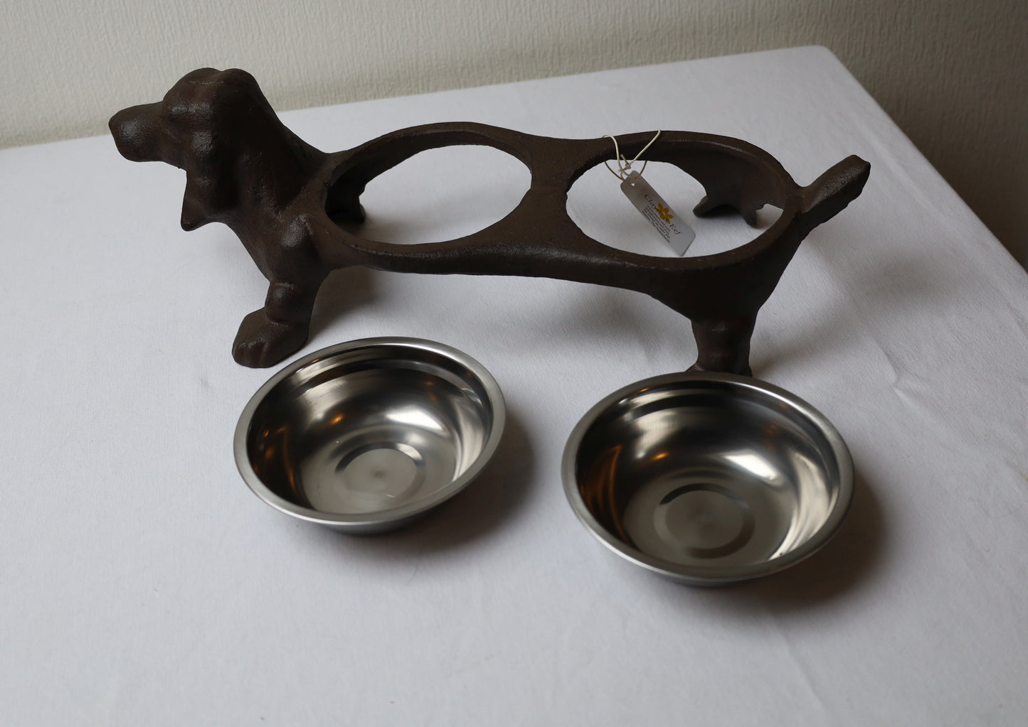 Dackel Futternapf aus Gusseisen - 2x350ml Hundenapf im Landhausstil
