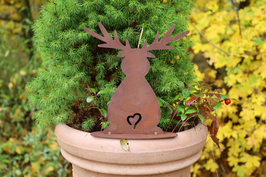 Edelrost Elch Rentier Weihnachtsdeko - Winterdekoration für Garten & Balkon
