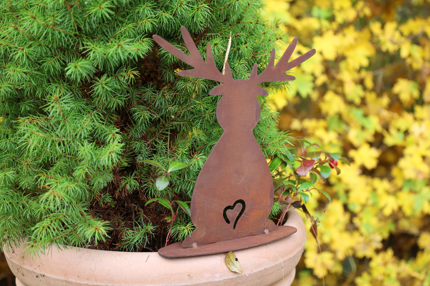 Edelrost Elch Rentier Weihnachtsdeko - Winterdekoration für Garten & Balkon