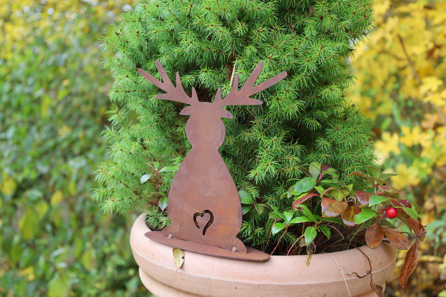 Edelrost Elch Rentier Weihnachtsdeko - Winterdekoration für Garten & Balkon