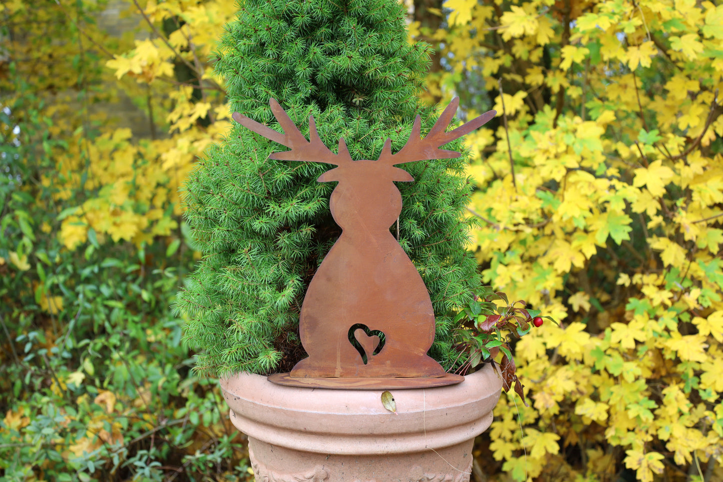 Edelrost Elch Rentier Weihnachtsdeko - Winterdekoration für Garten & Balkon