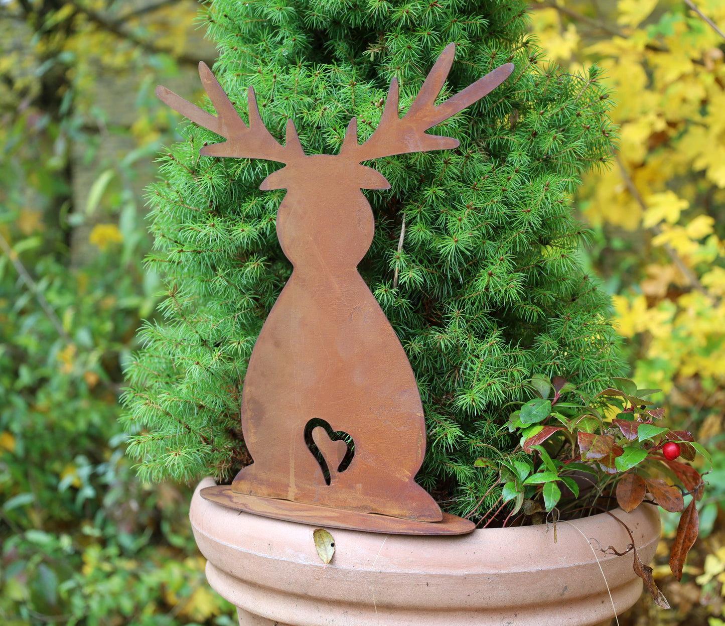 Edelrost Elch Rentier Weihnachtsdeko - Winterdekoration für Garten & Balkon