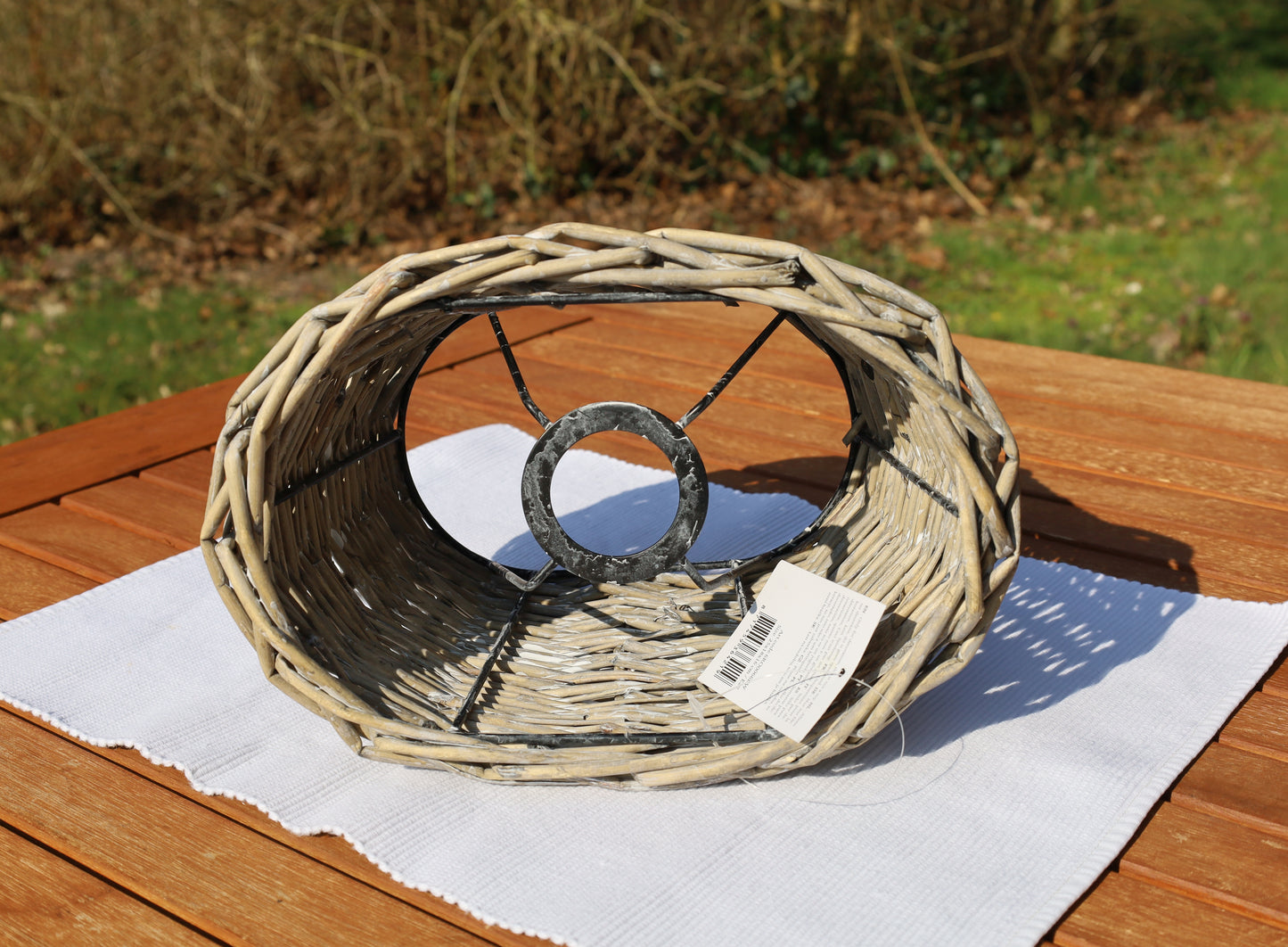 Lampenschirm Rattan Braun Weiß - Landhausstil & Maritim - Verschiedene Größen