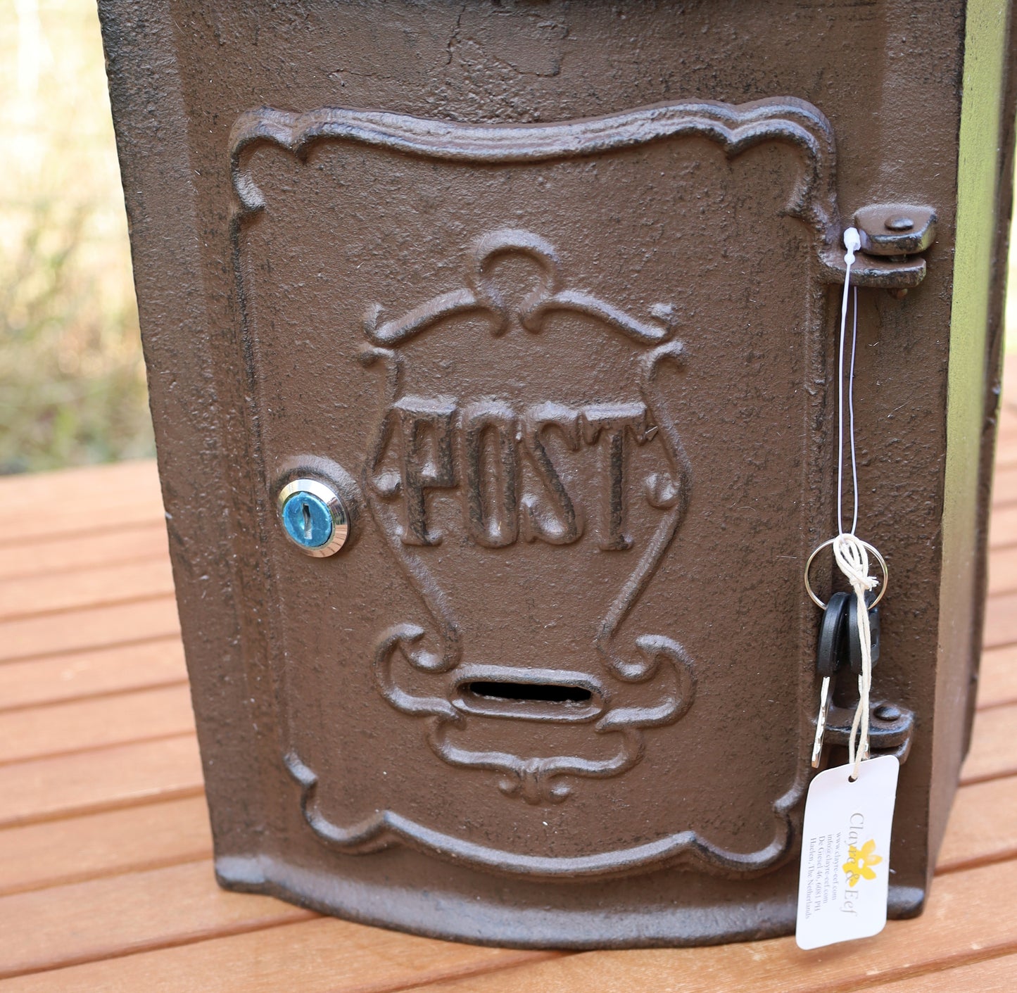 Vintage Briefkasten aus Gusseisen - Antik Braun Postkasten im Landhausstil