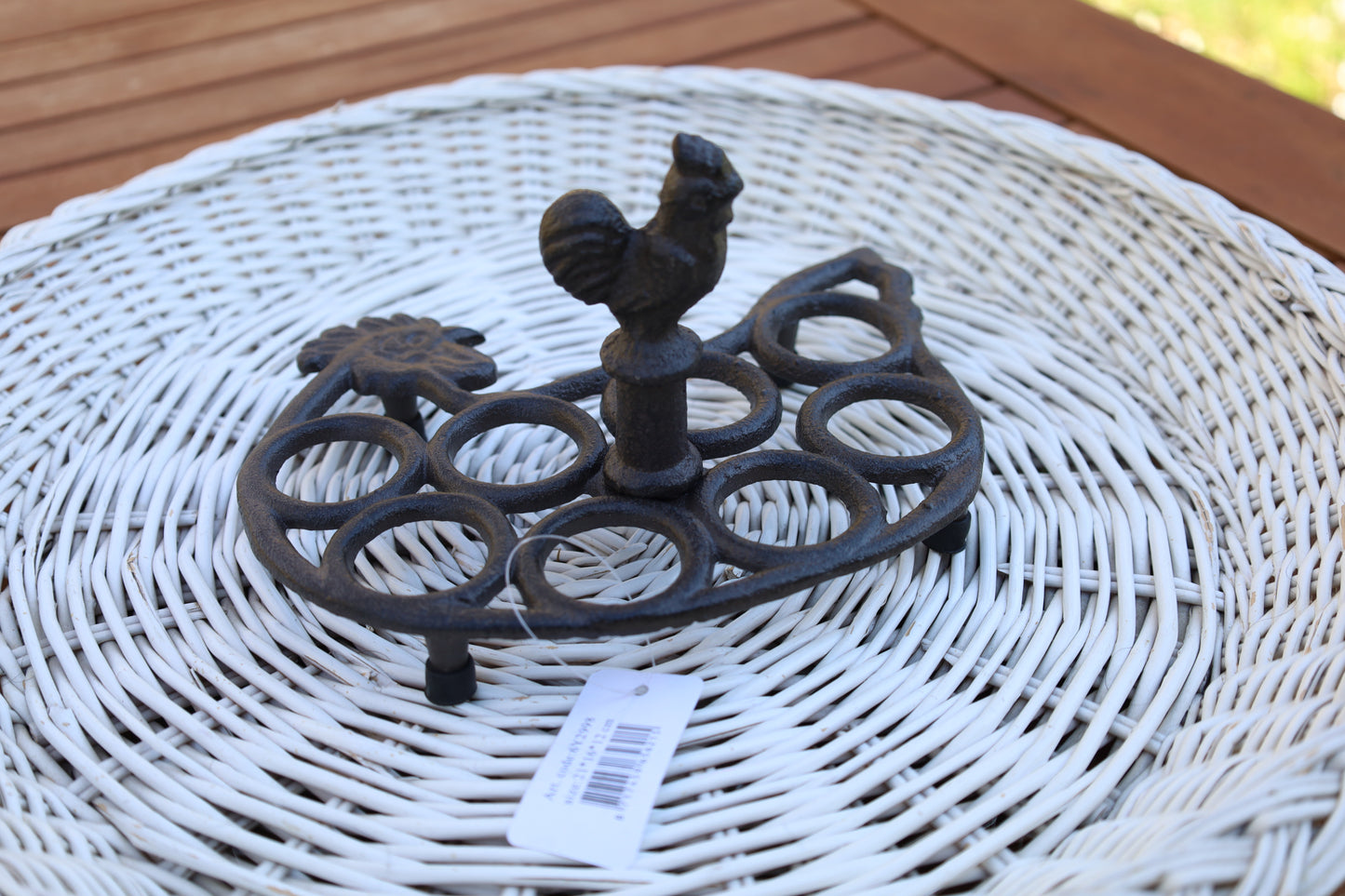 Eierhalter Hahn aus Gusseisen - Dekorativer Eierständer im Landhausstil