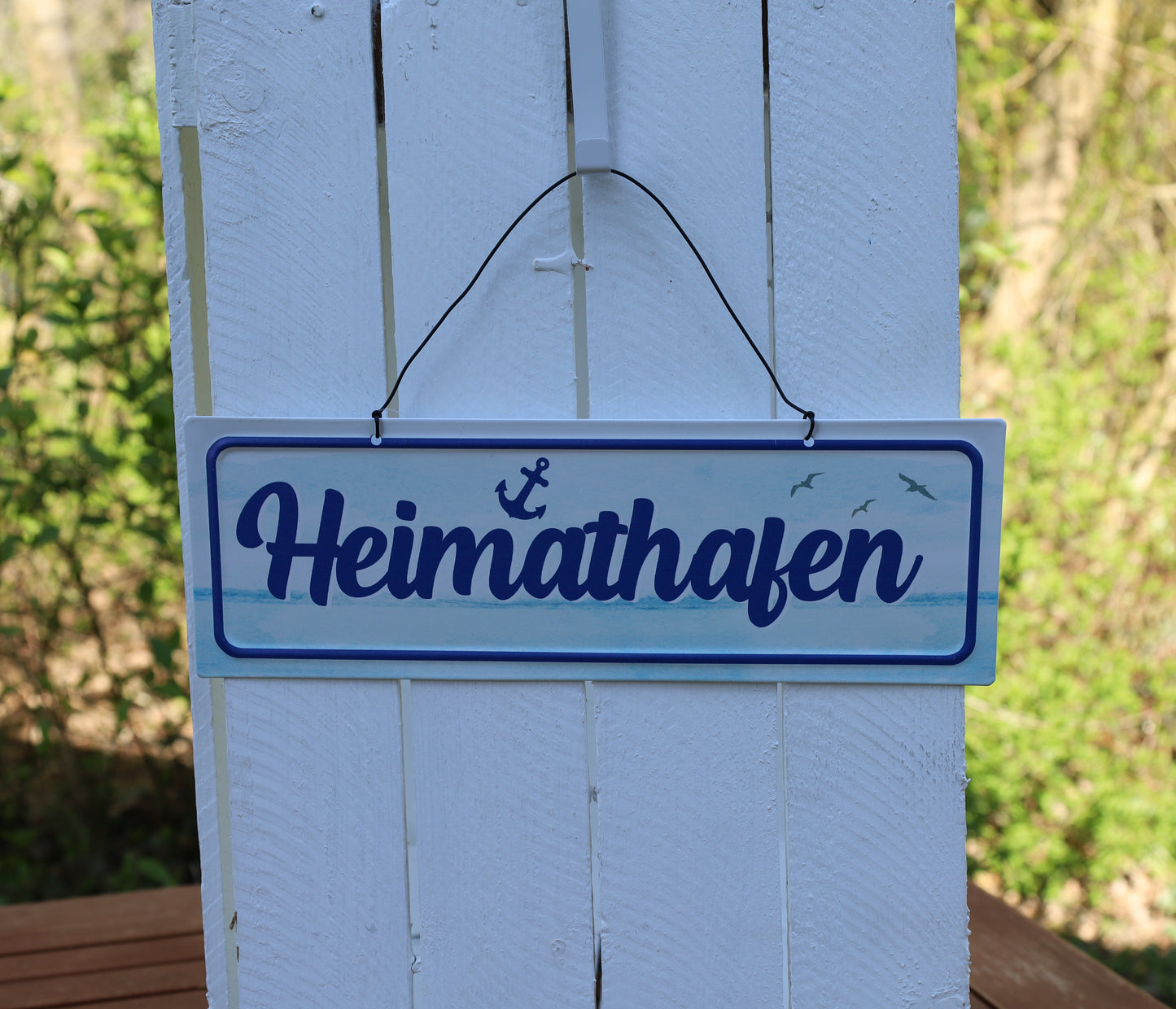 Metallschild Heimathafen mit Anker - Maritime Vintage Deko