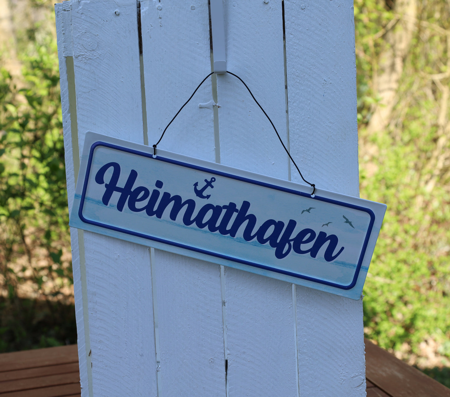 Metallschild Heimathafen mit Anker - Maritime Vintage Deko