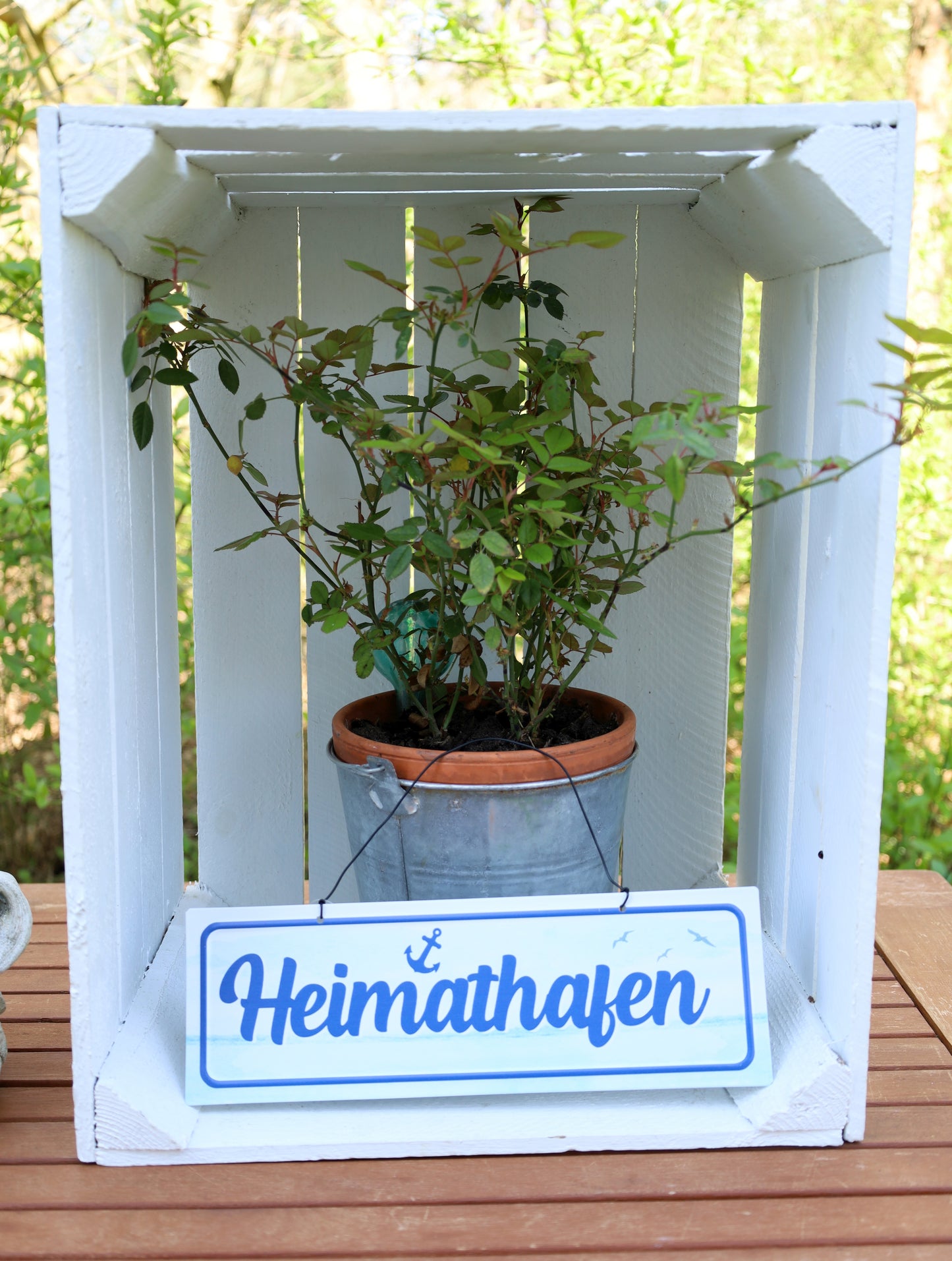 Metallschild Heimathafen mit Anker - Maritime Vintage Deko