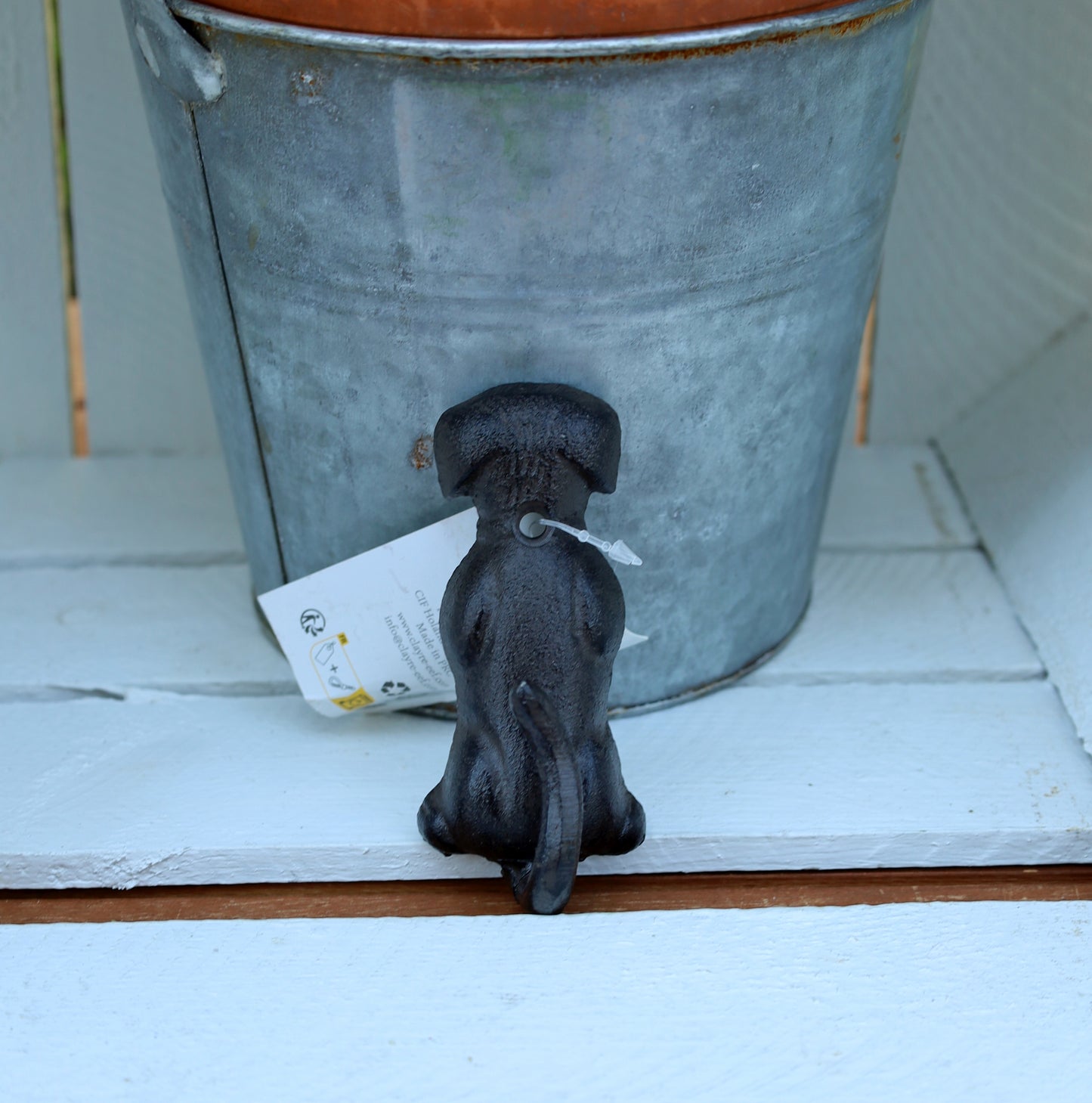 Wandhaken Hund Gusseisen - Dekorativer Garderobenhaken Braun Landhausstil