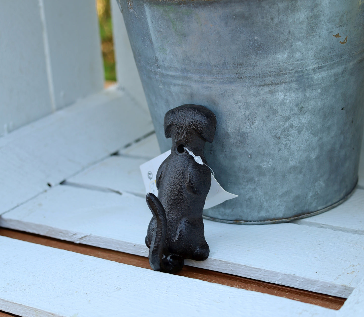 Wandhaken Hund Gusseisen - Dekorativer Garderobenhaken Braun Landhausstil