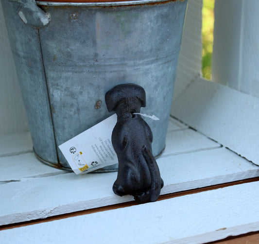 Wandhaken Hund Gusseisen - Dekorativer Garderobenhaken Braun Landhausstil