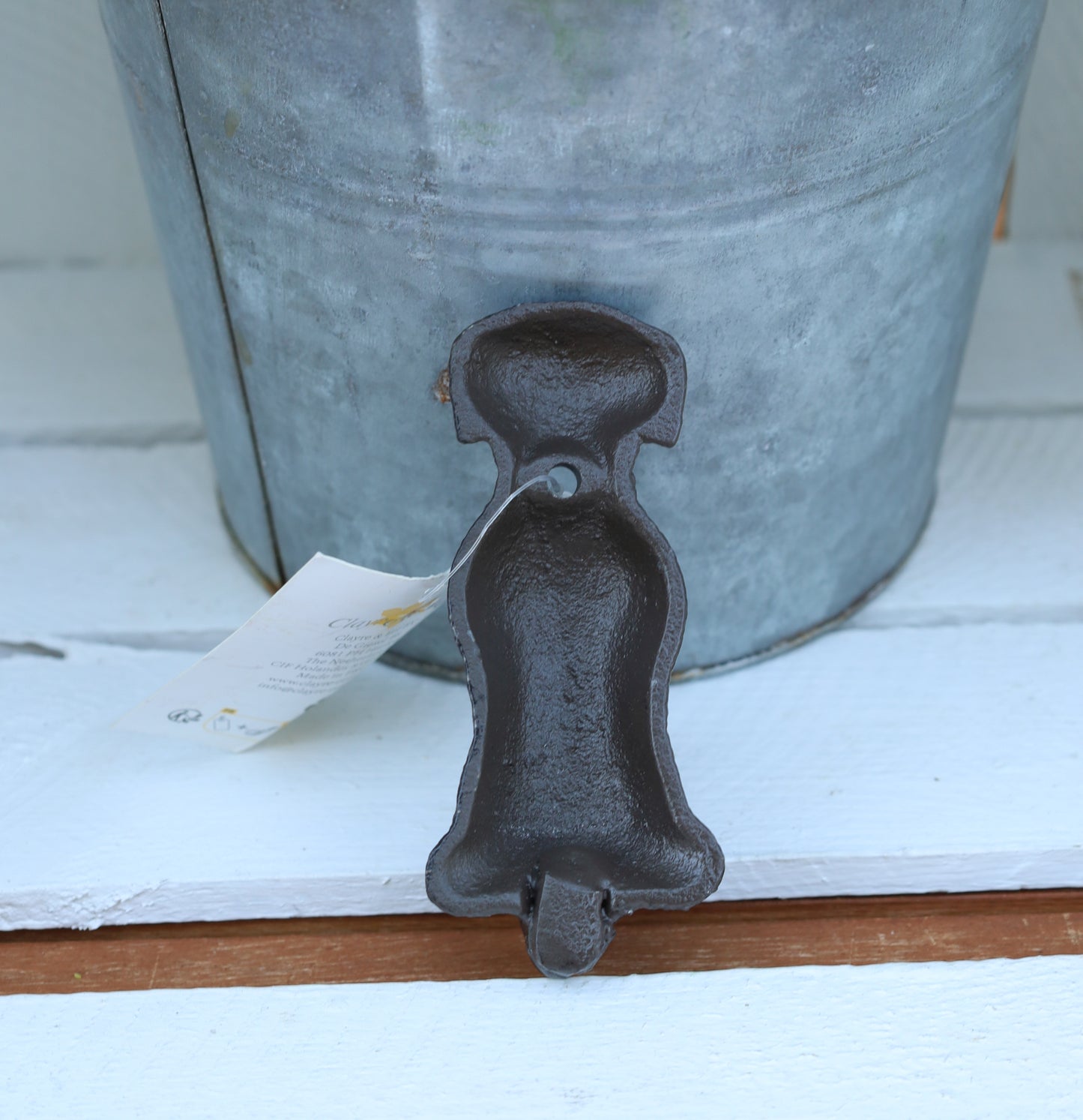 Wandhaken Hund Gusseisen - Dekorativer Garderobenhaken Braun Landhausstil