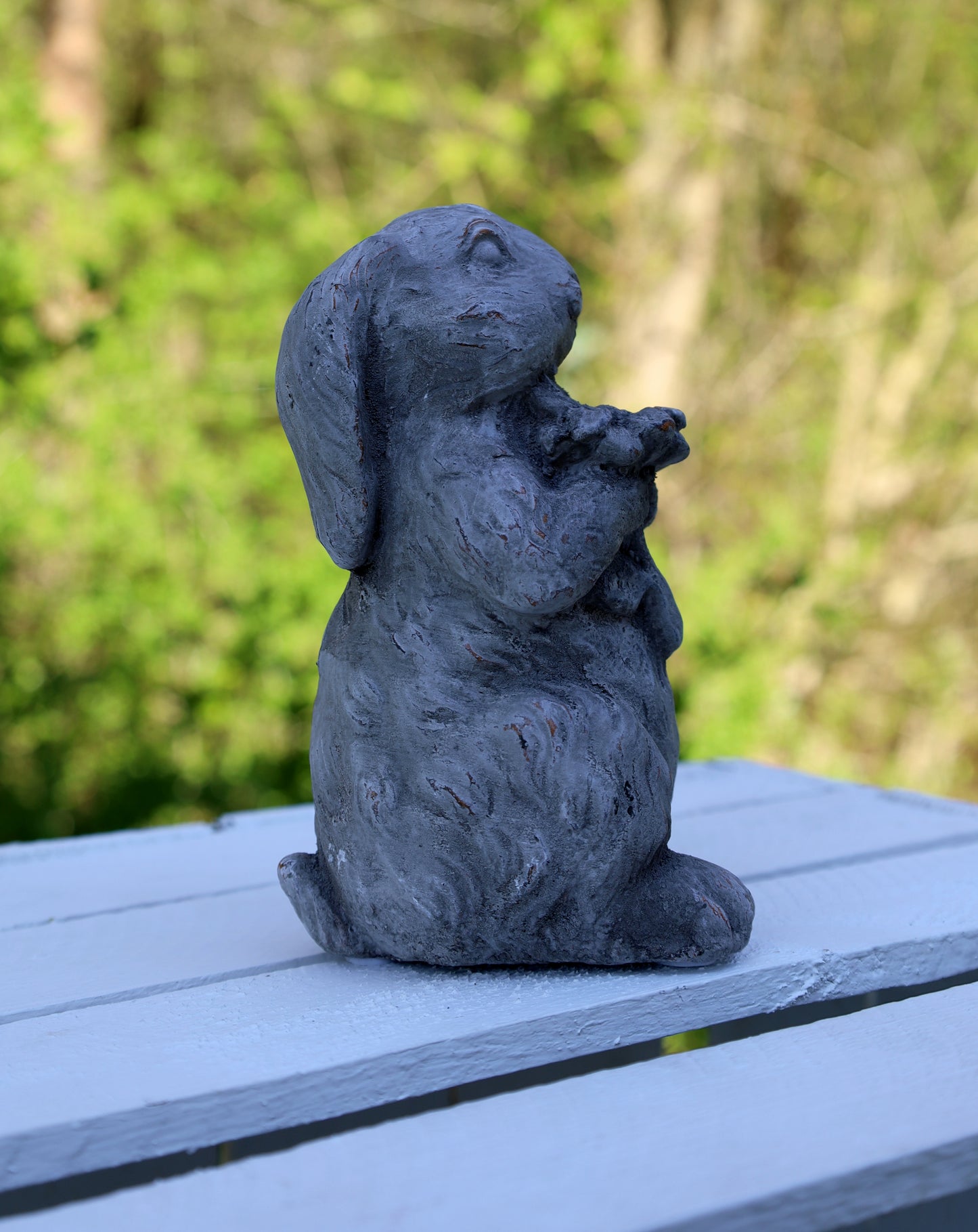 Oster Hase Steinguss Grau 15cm - Gartendeko Frühling Häschen Landhaus {{ Shabby Chic und Landhaus Deko }} {{ www.Stein-Alt.de The cosy Cottage }}