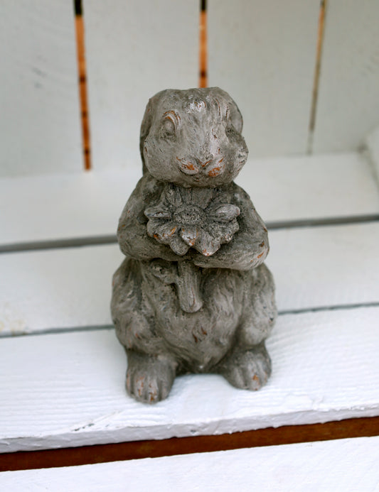 Decorazione pasquale coniglietto in pietra artificiale per balcone/giardino, decorazione primaverile