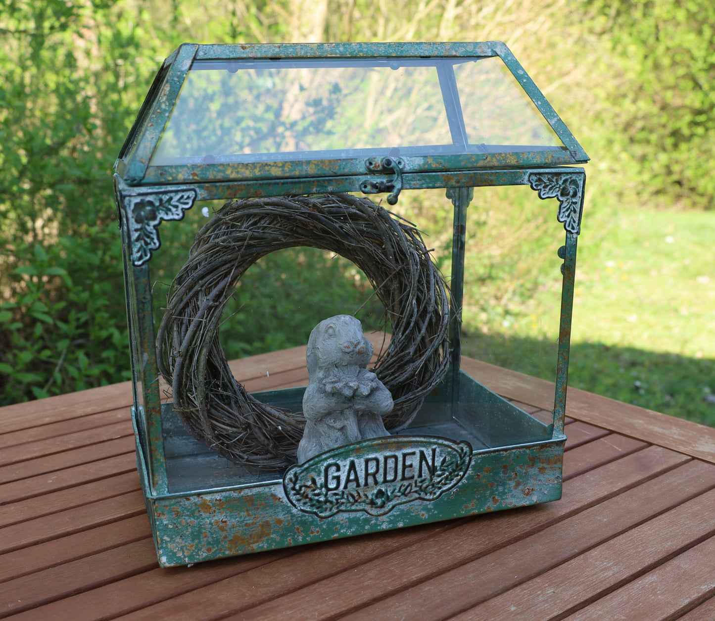 Mini-Gewächshaus Metall Glas - Grünes Anzuchthaus für Garten