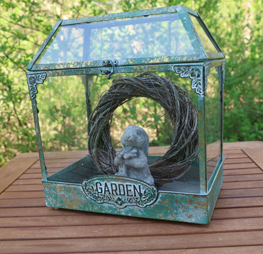 Mini-Gewächshaus Metall Glas - Grünes Anzuchthaus für Garten