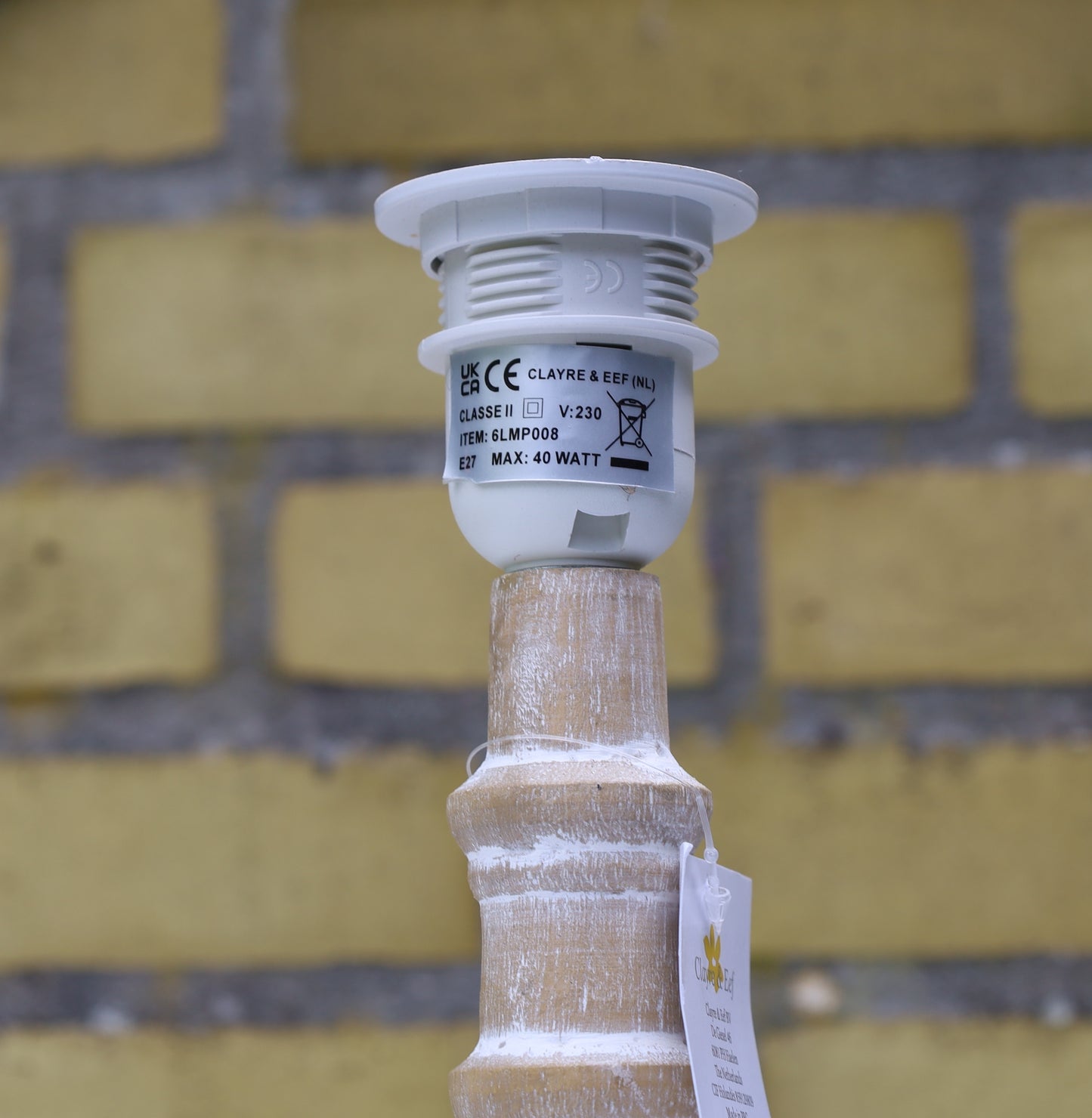 Lampenfuß Holz Braun E27 - Lampensockel ohne Schirm Landhausstil