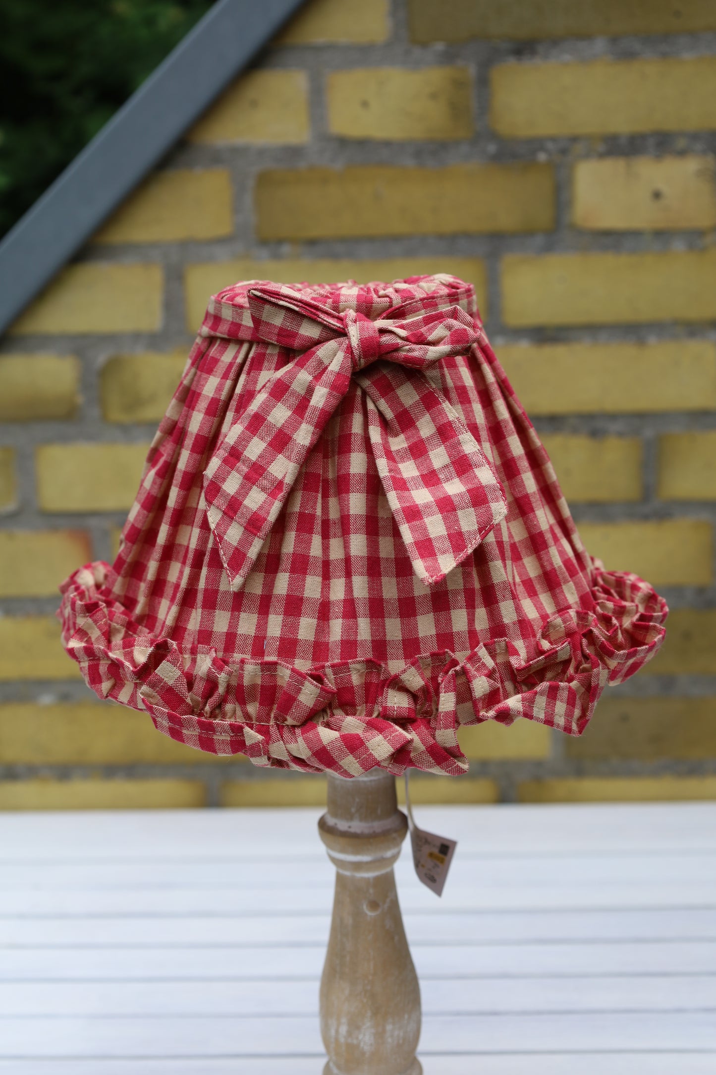 Lampenschirm Baumwolle Kariert Rot-Beige E27 - Landhausstil