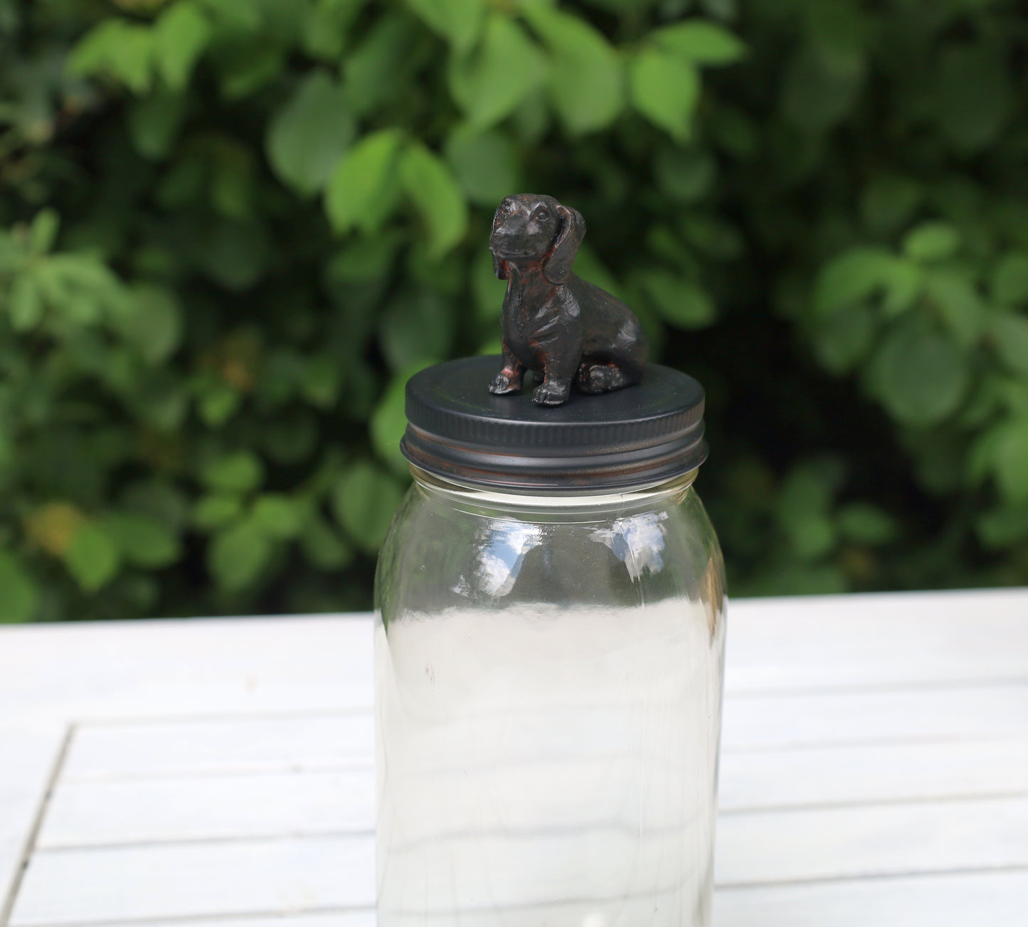 Hundegarderobe Wandhaken mit Leckerli-Glas - Vintage Ziegelform Holz