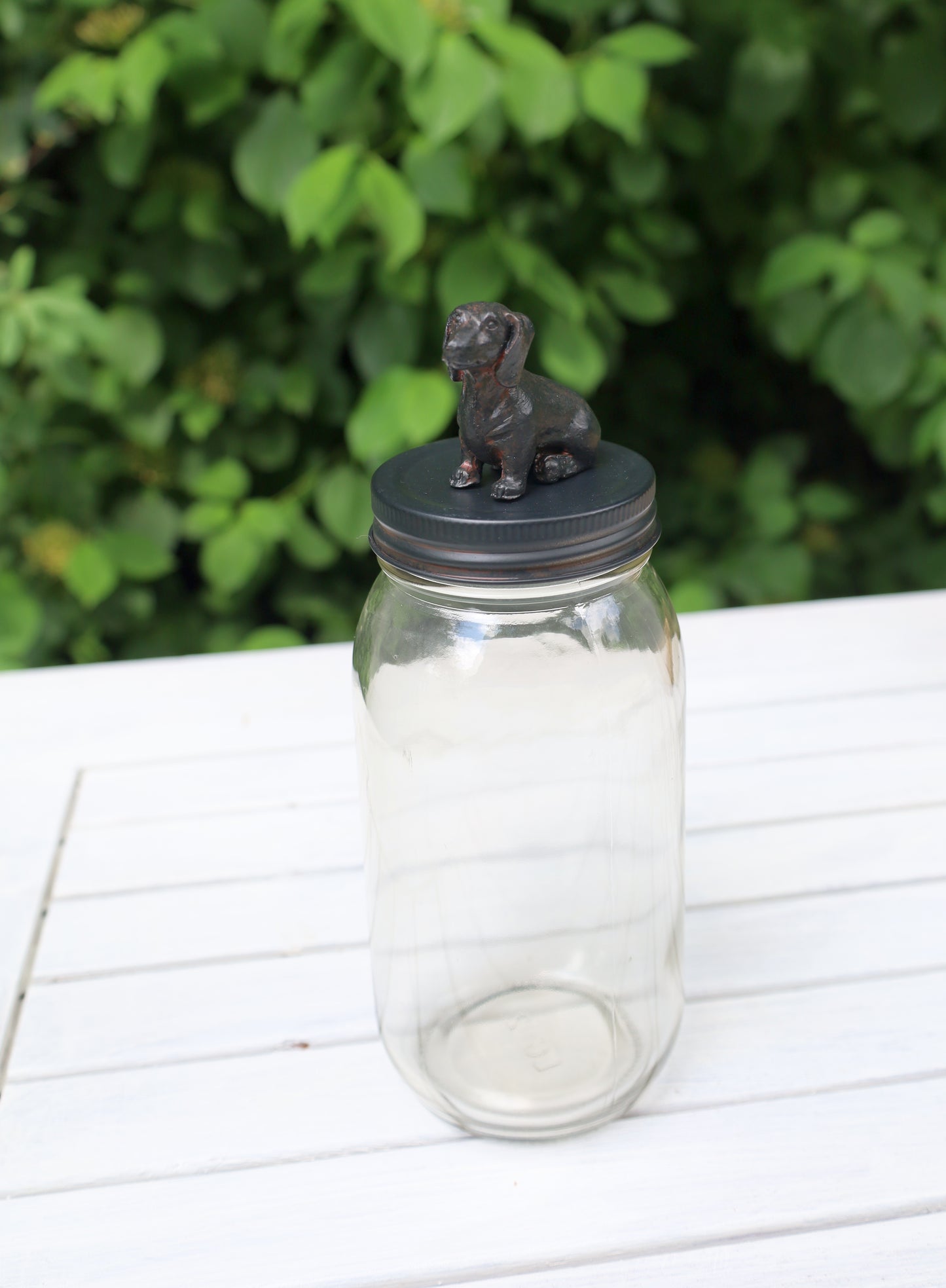 Hundegarderobe Wandhaken mit Leckerli-Glas - Vintage Ziegelform Holz