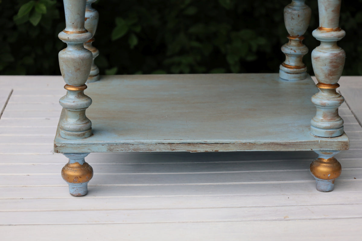 Vintage Schränkchen im Shabby Chic Stil aus Holz in Blau-Türkis {{ Shabby Chic und Landhaus Deko }} {{ www.Stein-Alt.de }}