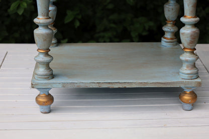 Vintage Schränkchen im Shabby Chic Stil aus Holz in Blau-Türkis {{ Shabby Chic und Landhaus Deko }} {{ www.Stein-Alt.de }}