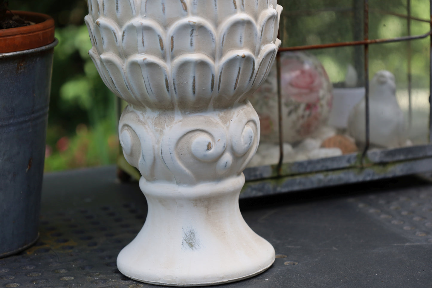 Pinienzapfen Terracotta - Garten-Deko Landhausstil für Balkon & Garten