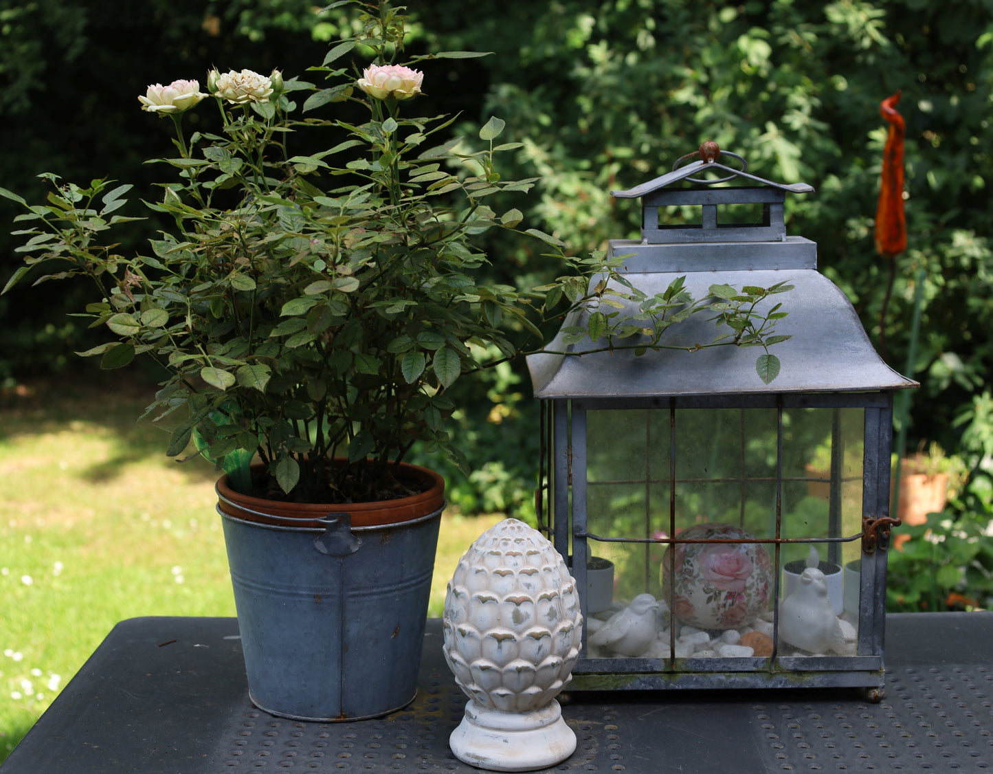 Dekorativer Zinkeimer Grau - Übertopf im Landhausstil