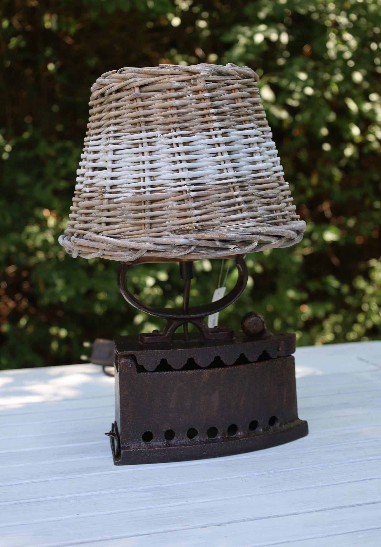 Lampenschirm Rattan Braun Weiß - Landhausstil & Maritim - Verschiedene Größen