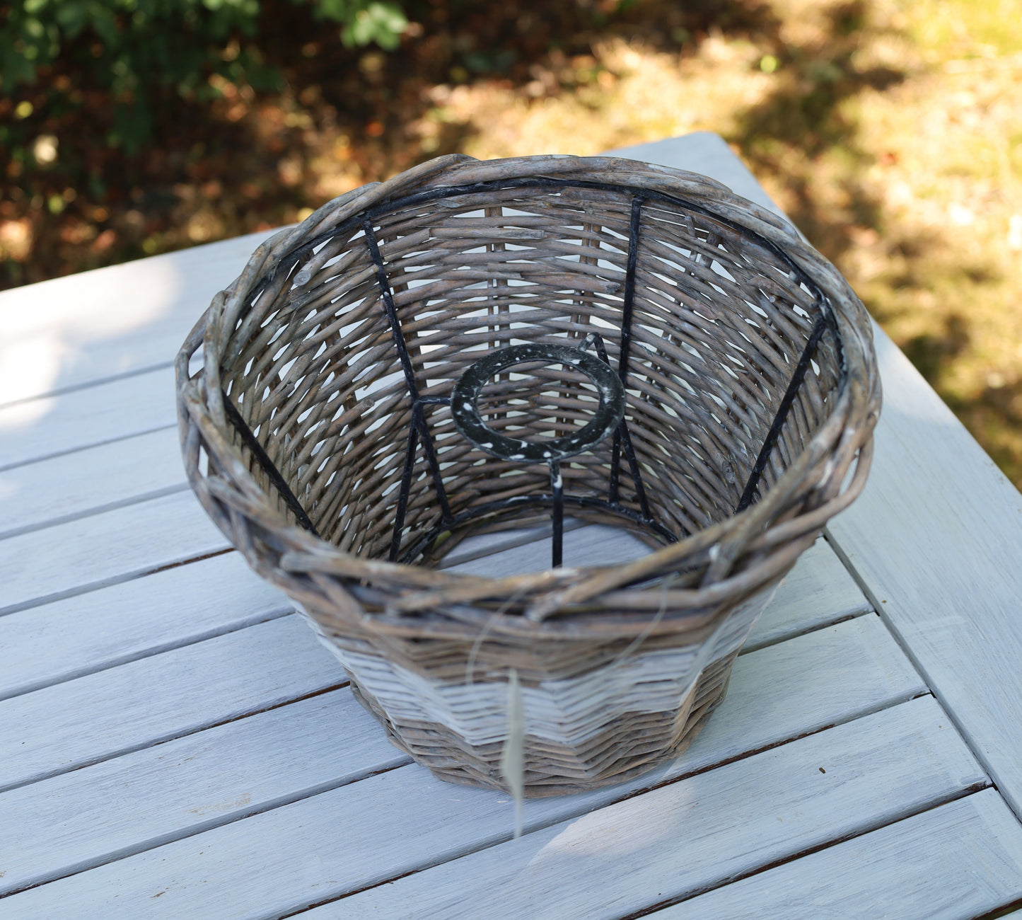 Lampenschirm Rattan Braun Weiß - Landhausstil & Maritim - Verschiedene Größen