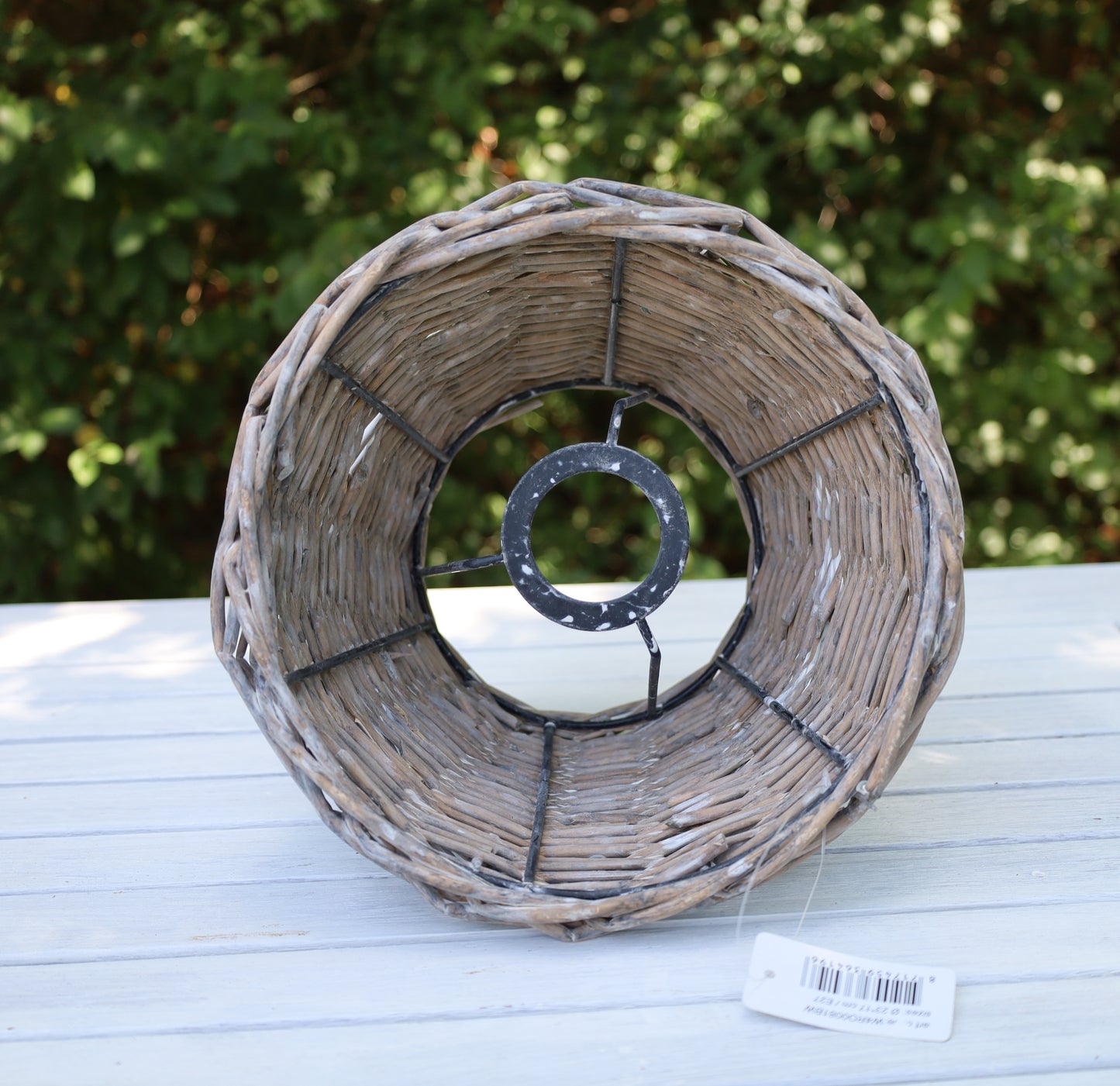 Lampenschirm Rattan Braun Weiß - Landhausstil & Maritim - Verschiedene Größen