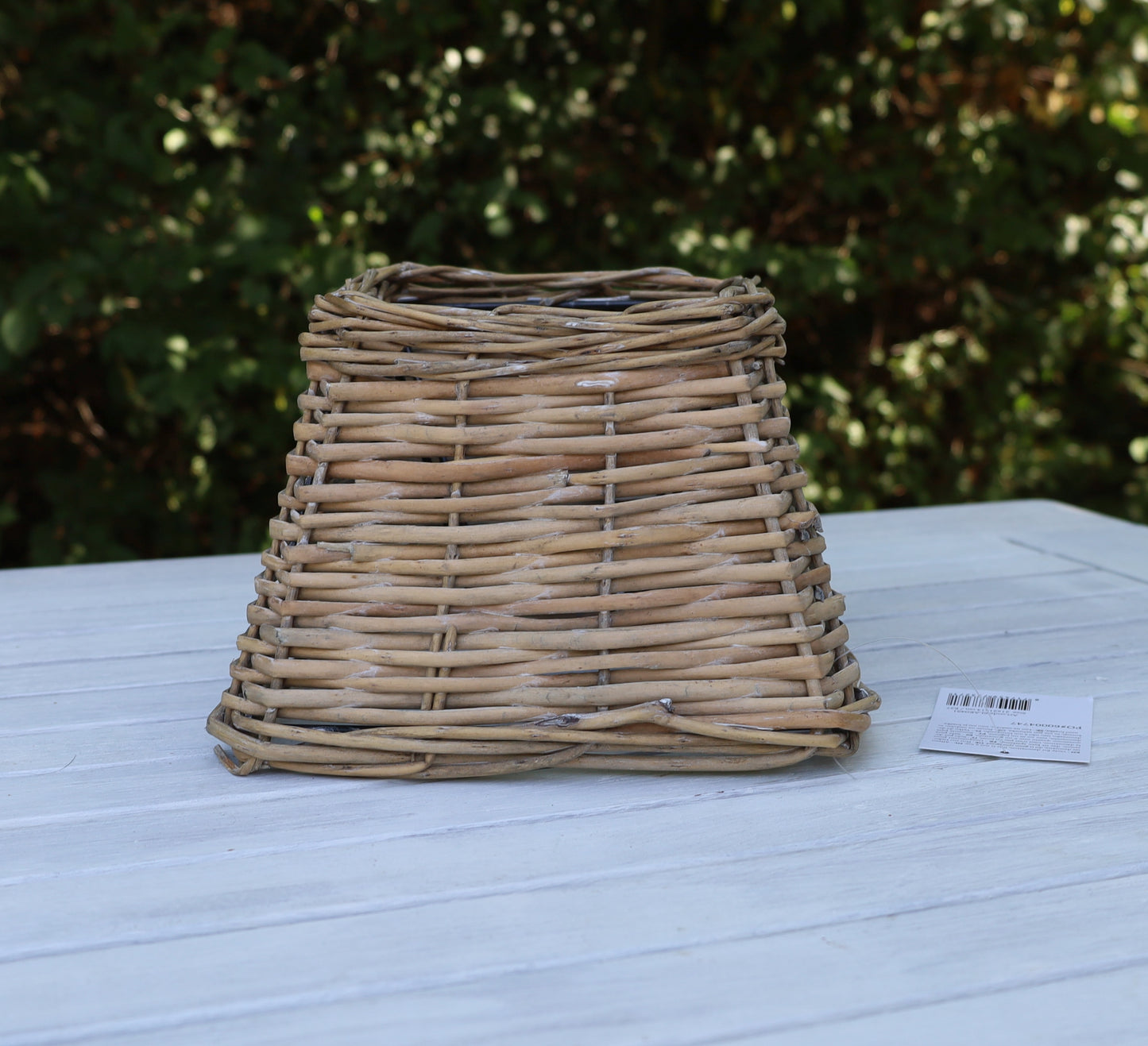 Quadratischer Lampenschirm Rattan Braun E27 - Landhausstil Shabby Chic