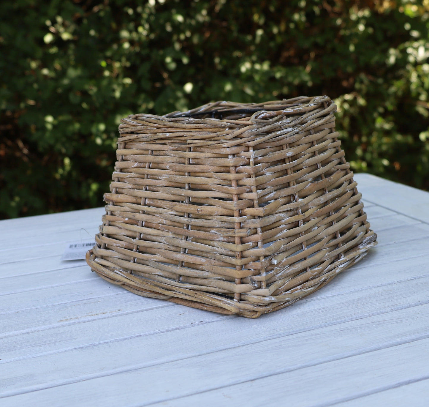 Quadratischer Lampenschirm Rattan Braun E27 - Landhausstil Shabby Chic