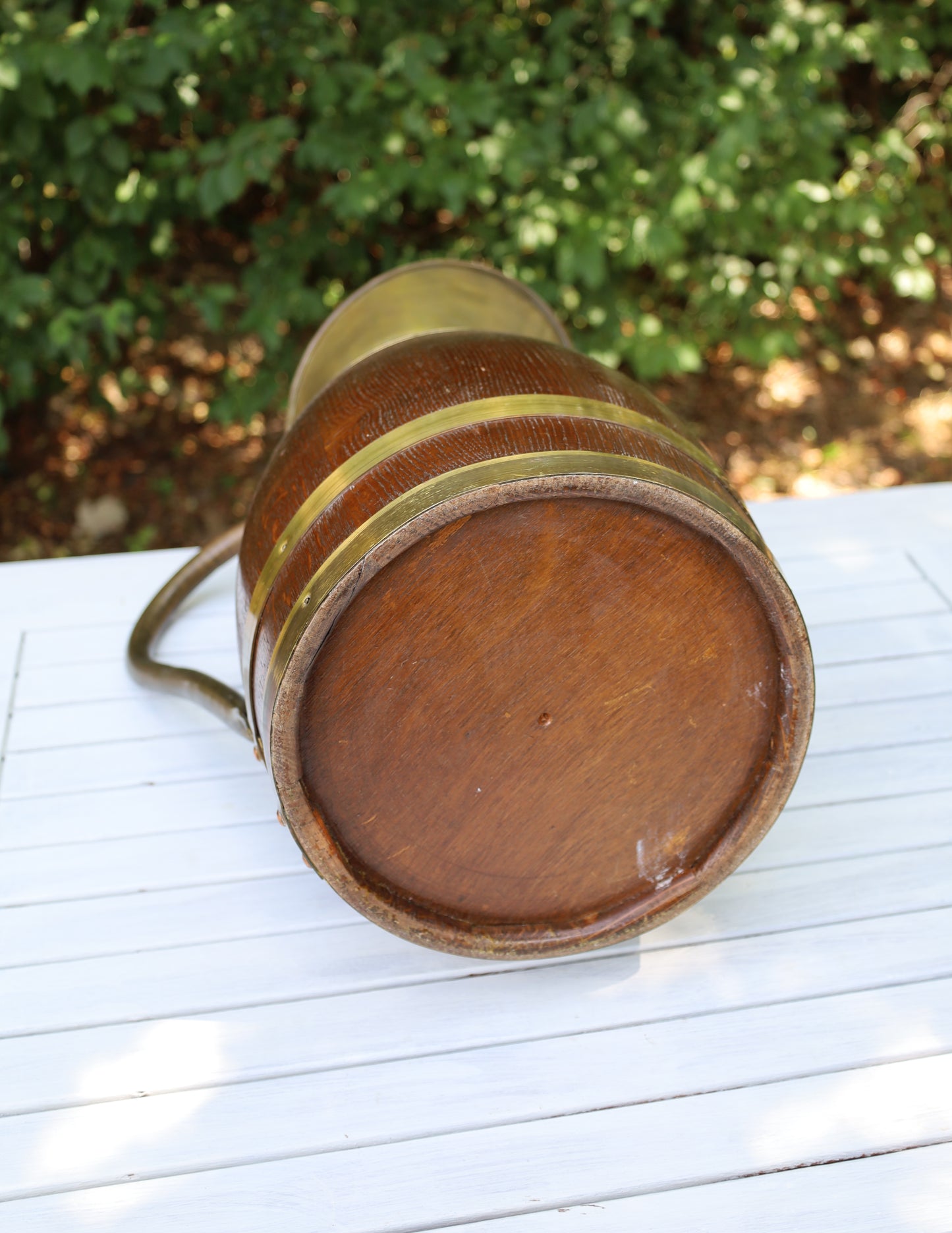 Französischer Apfelweinkrug aus Eichenholz - Rustikale Fass-Dekoration