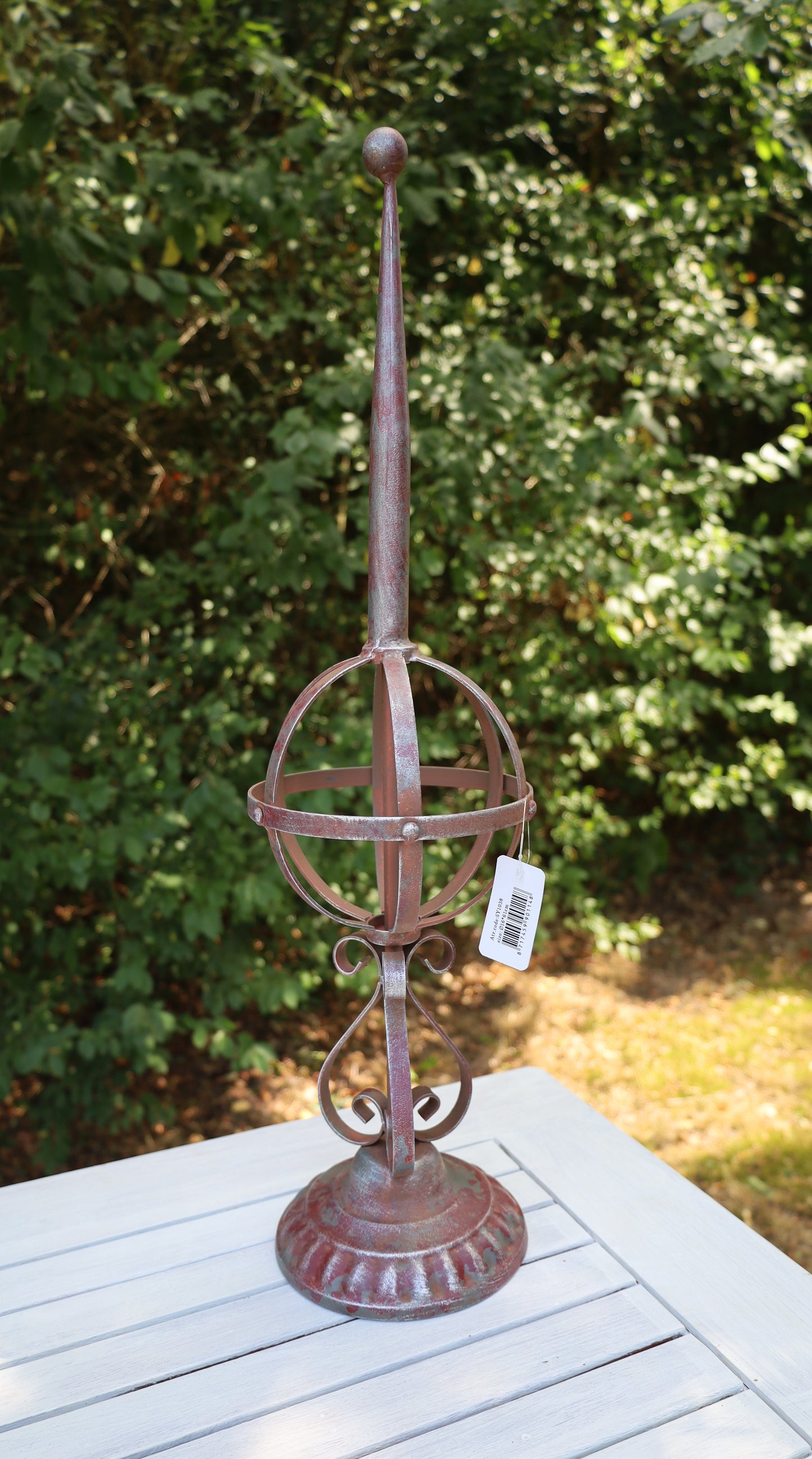 Gartendeko Obelisk Vintage-Stil - Eisen Rankhilfe Braun Shabby Chic