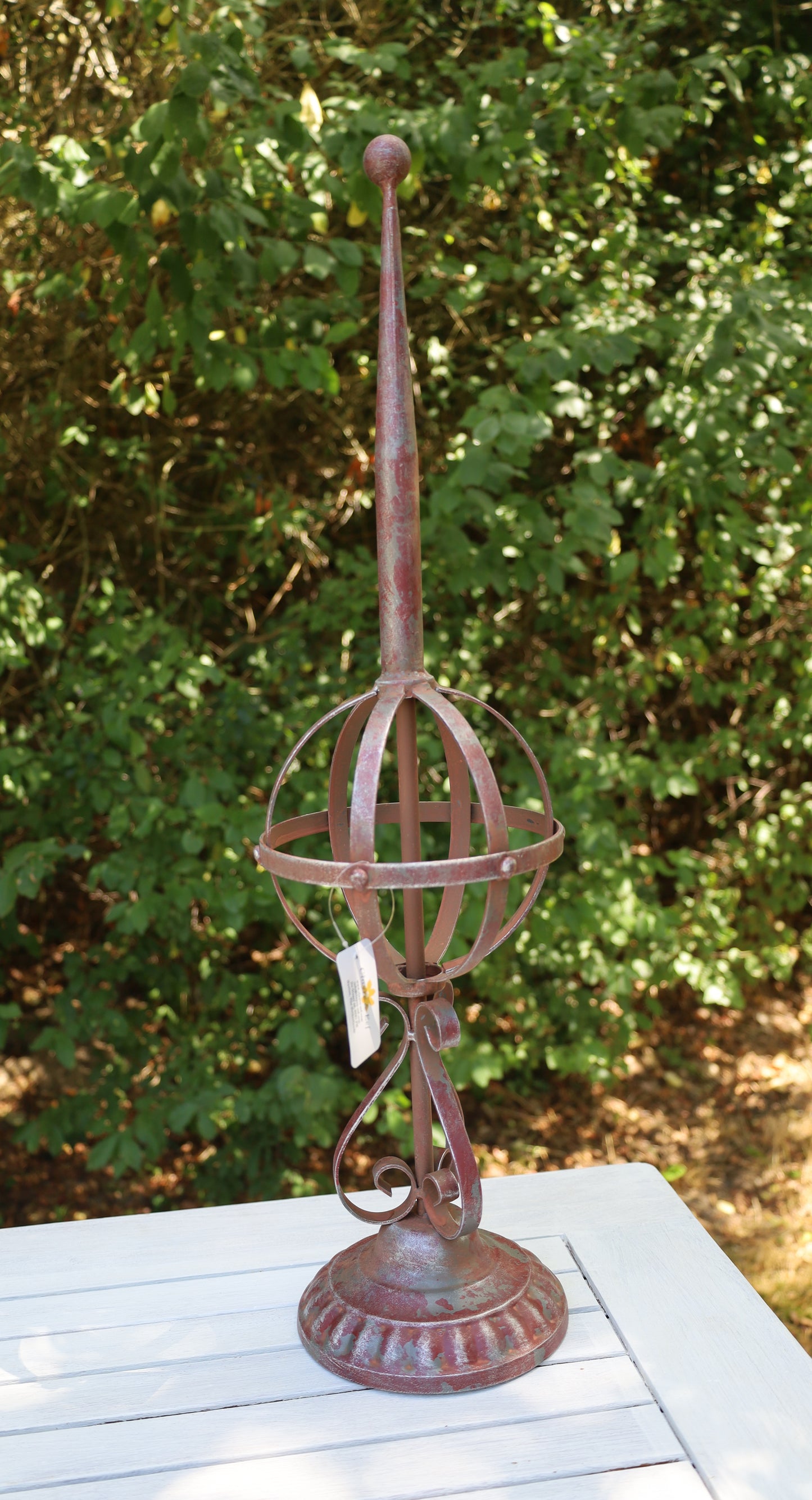 Gartendeko Obelisk Vintage-Stil - Eisen Rankhilfe Braun Shabby Chic