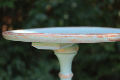 Vintage Pflanzenständer / Blumenhocker aus Holz in Mintgrün {{ Shabby Chic und Landhaus Deko }} {{ www.Stein-Alt.de }}