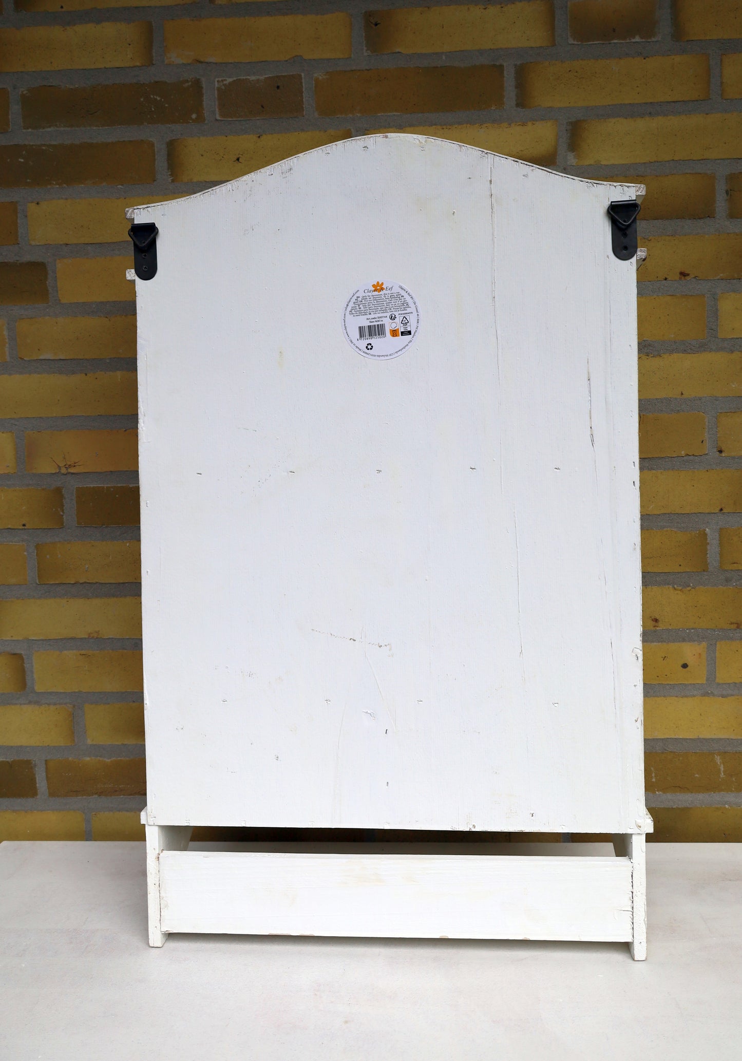 Shabby Chic Hängeschrank Weiß aus Holz - Wandschrank mit Schubladen und Haken im Landhausstil